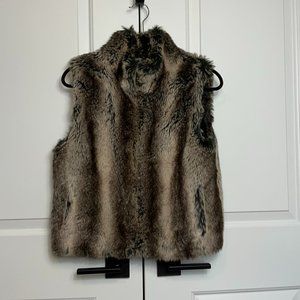 Vintage Faux Fur Vest with Zipper